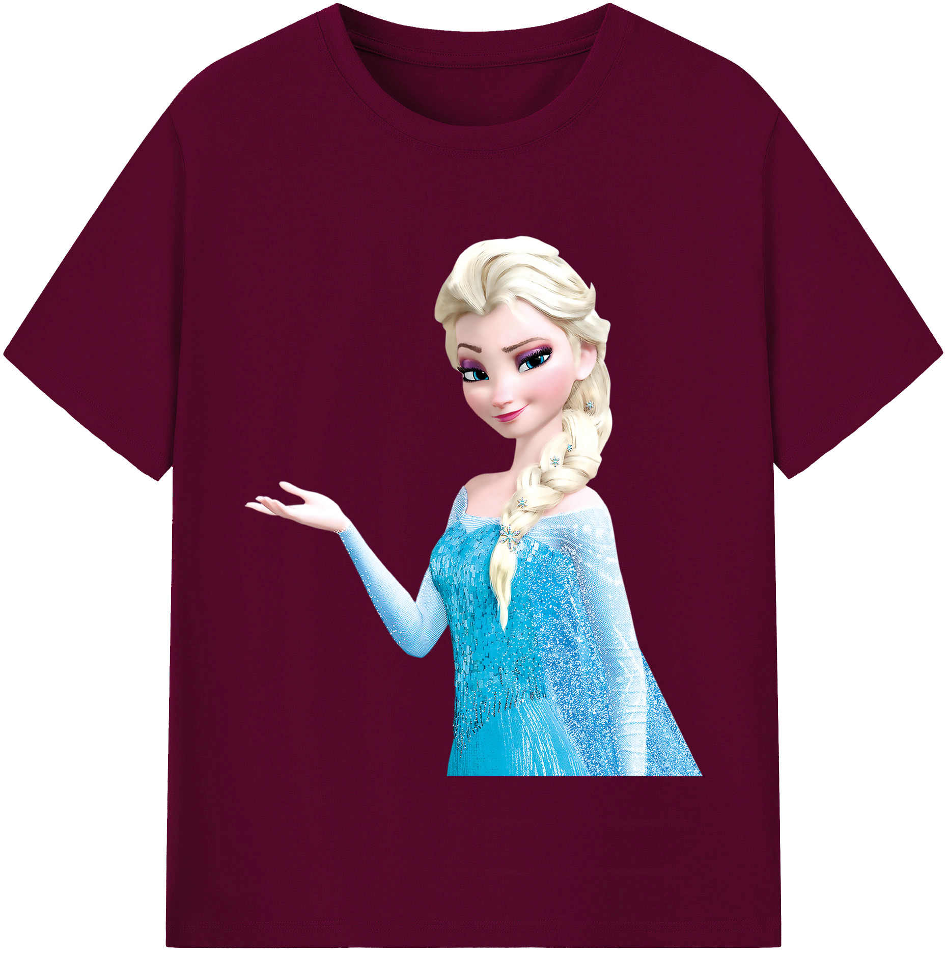（画像用） アナと雪の女王 アンナ エルサ Frozen Anna Elsa レディースカジュアルプリントTシャツ（綿100％）